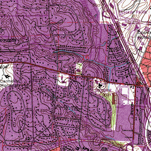 Topographic Map of Immacolata Catholic Church, MO