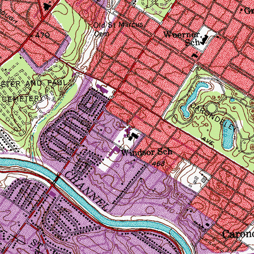 Topographic Map of Immaculate Heart of Mary Catholic Church, MO