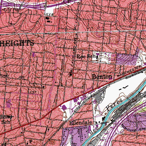 Topographic Map of Immanuel United Methodist Church, MO