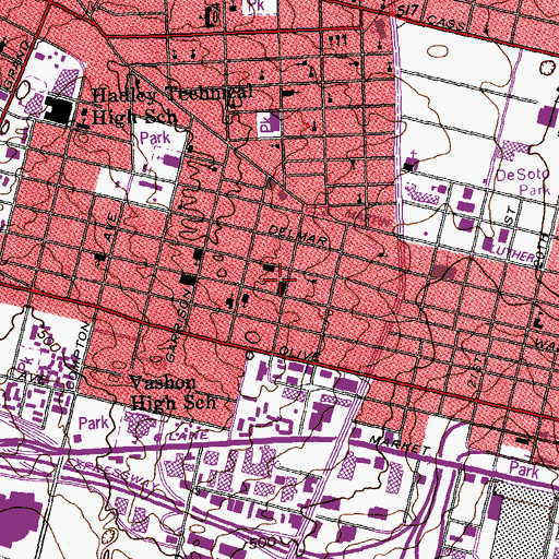 Topographic Map of Jamison Memorial Christian Methodist Episcopal Church, MO