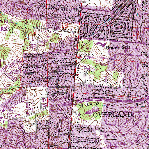 Topographic Map of Korean Methodist Church of Saint Louis, MO
