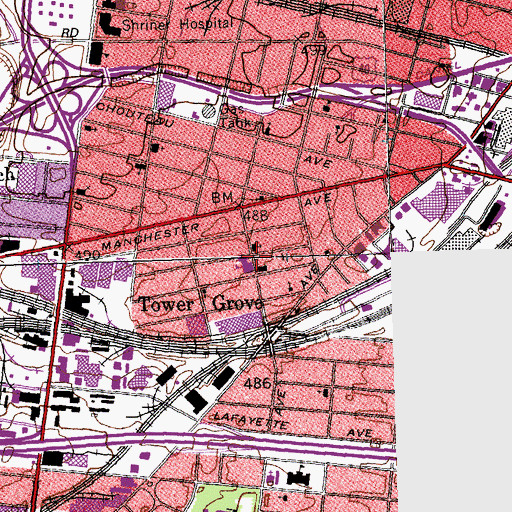 Topographic Map of Lambs Bride Church, MO