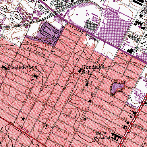 Topographic Map of Life of Jericho Baptist Church, MO