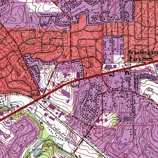 Topographic Map of Lutheran Church of Webster Gardens, MO