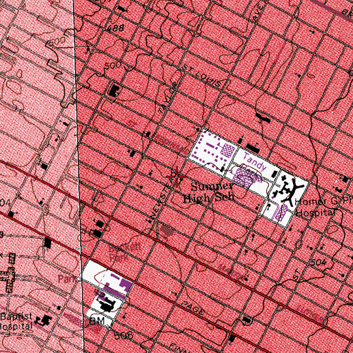 Topographic Map of Maple Temple Church, MO