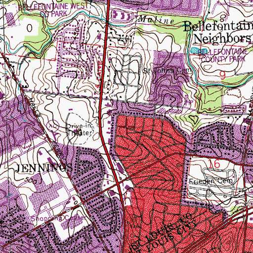 Topographic Map of Maranatha Baptist Church, MO