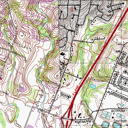 Topographic Map of Mary Mother of the Church Parish Hall, MO