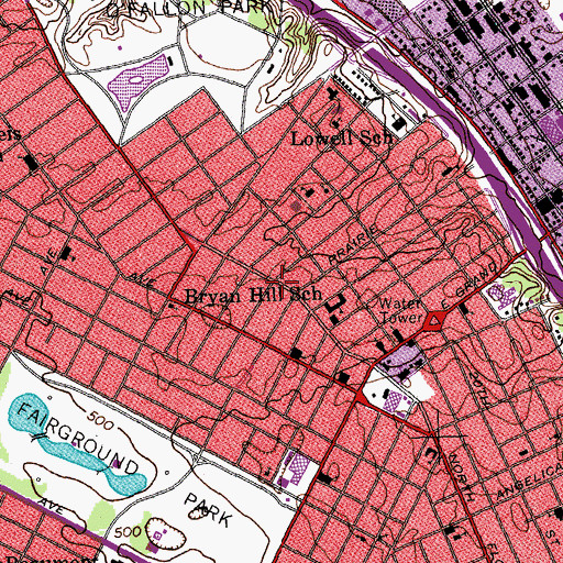 Topographic Map of Morning Star Non-Denominational Church, MO