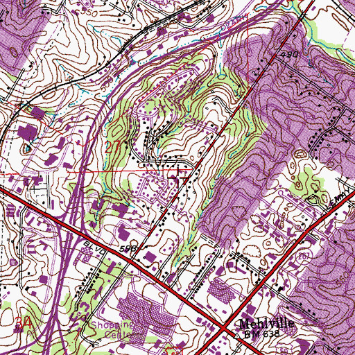 Topographic Map of Most Precious Blood Catholic Church, MO