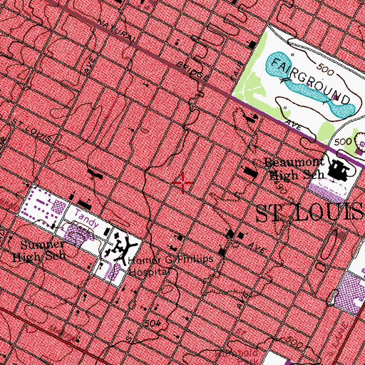 Topographic Map of Mount Chapel Missionary Baptist Church, MO
