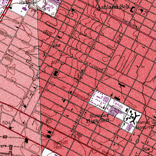 Topographic Map of Mount Hebron Missionary Baptist Church, MO