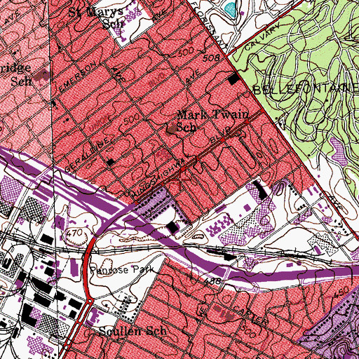 Topographic Map of Mount Nebo Missionary Baptist Church, MO
