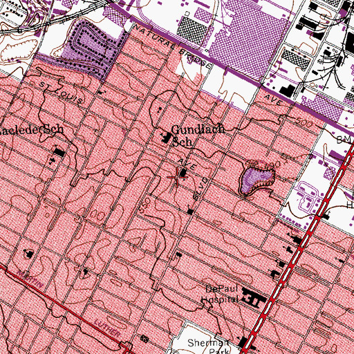 Topographic Map of Mount Pleasant Missionary Baptist Church, MO
