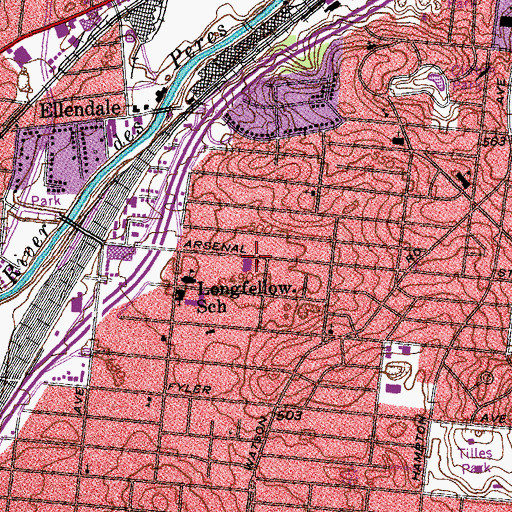 Topographic Map of Mount Tabor United Church of Christ, MO