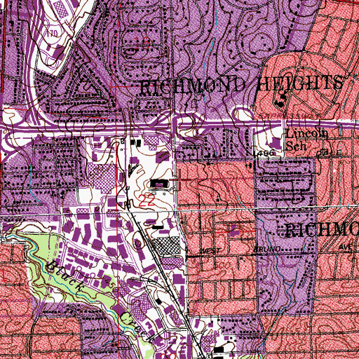 Topographic Map of Mount Zion Baptist Church, MO