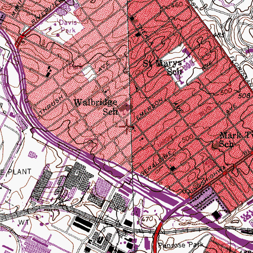 Topographic Map of Nazareth Temple, MO