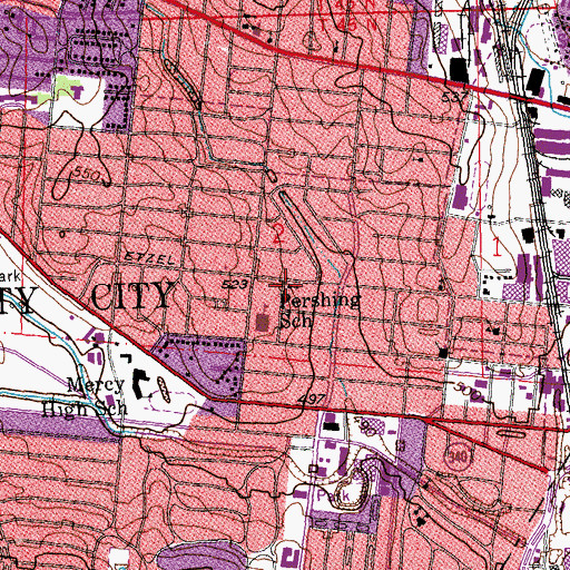 Topographic Map of New Beginnngs Apostolic Church, MO
