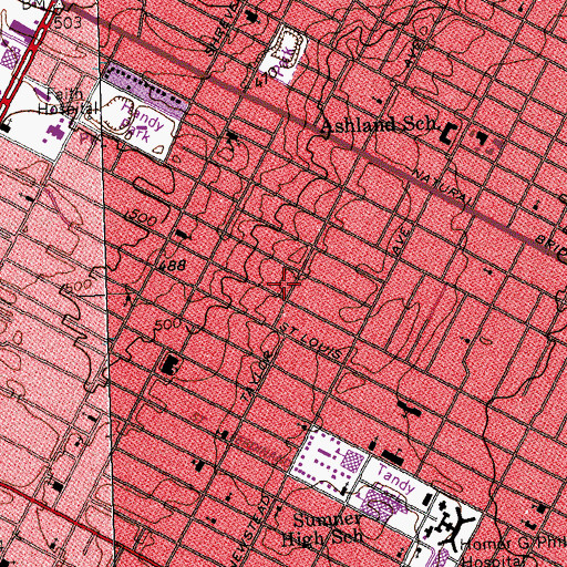 Topographic Map of New Christ Temple Church, MO
