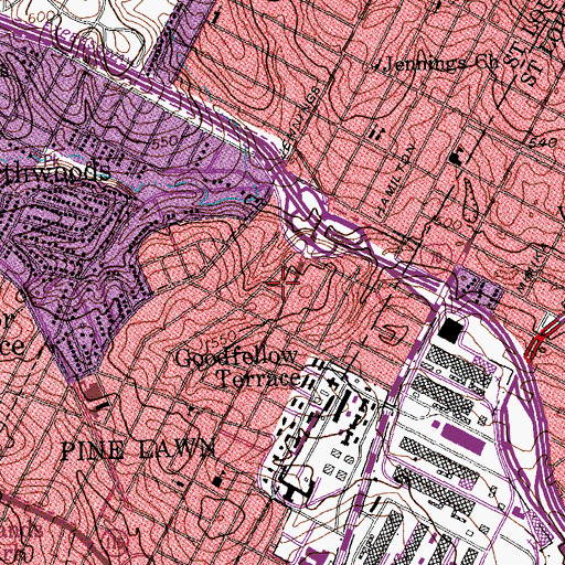 Topographic Map of New Good Hope Baptist Church, MO