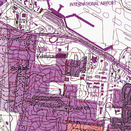 Topographic Map of New Hope Baptist Church, MO