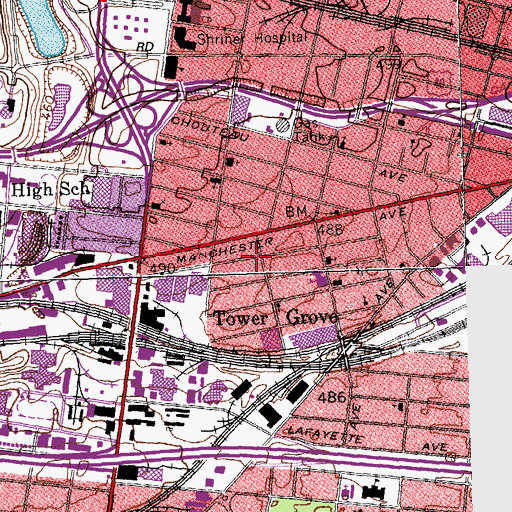 Topographic Map of New Hope Church of the Nazarene, MO