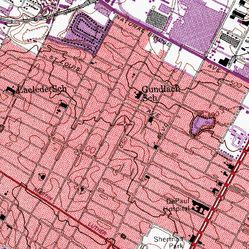 Topographic Map of New Mount Taber Baptist Church, MO