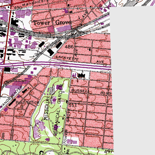 Topographic Map of New Spirit Community Church, MO