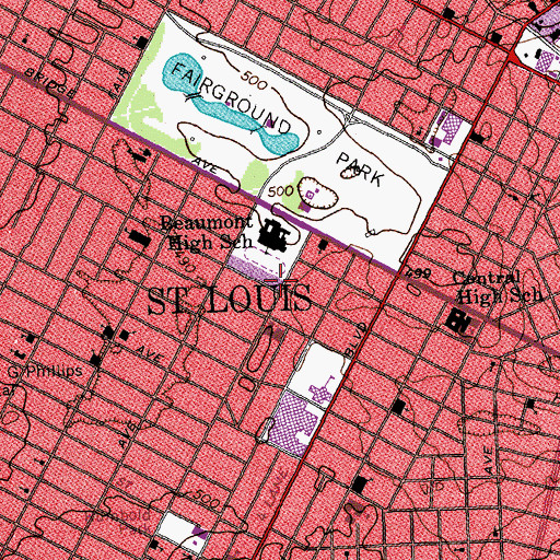 Topographic Map of New Straightway Full Gospel Assembly Church, MO