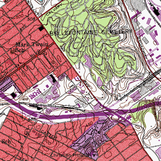 Topographic Map of New Sunnymount Missionary Baptist Church, MO