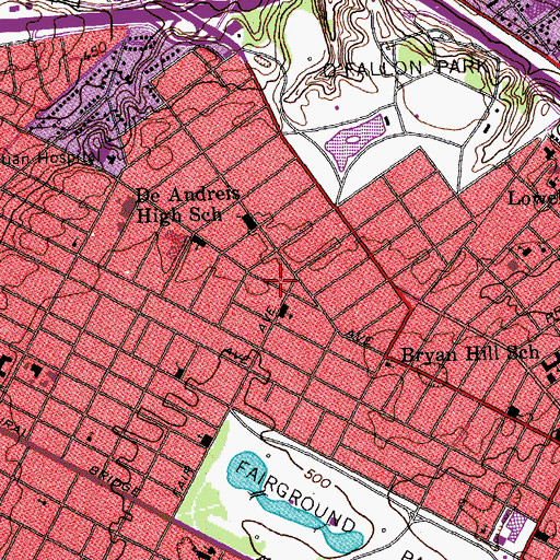 Topographic Map of New Testament Church of Christ, MO