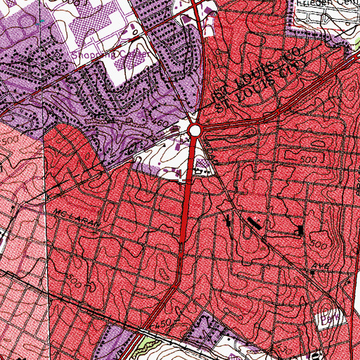 Topographic Map of North Park United Methodist Church at Parkview, MO