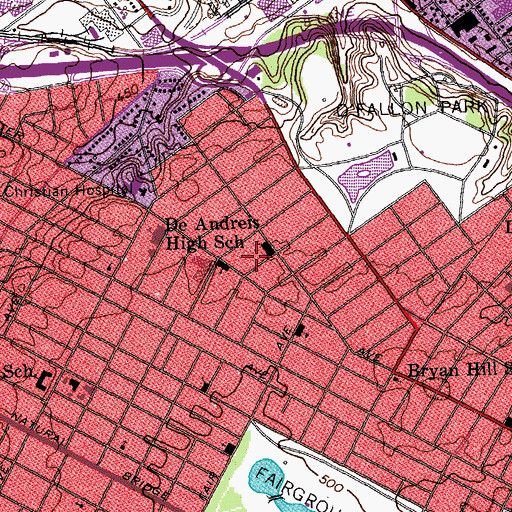 Topographic Map of Northern Missionary Baptist Church, MO