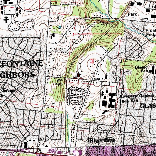 Topographic Map of Northside Family Worship Center, MO