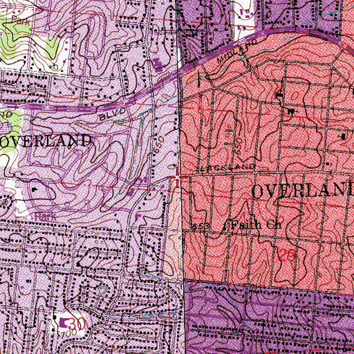 Topographic Map of Northside Fellowship Assembly of God Church, MO