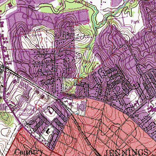 Topographic Map of Northside Seventh Day Adventist Church Complex, MO