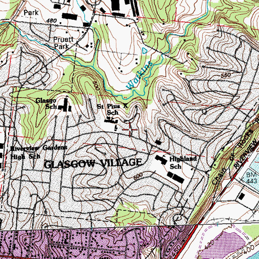 Topographic Map of Oasis of Love Fellowship Church, MO