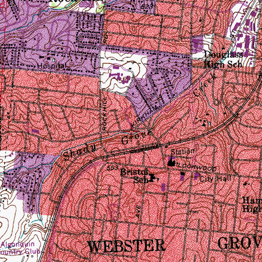Topographic Map of Old Community Baptist Church, MO