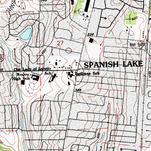 Topographic Map of Our Lady of Loretto Church, MO