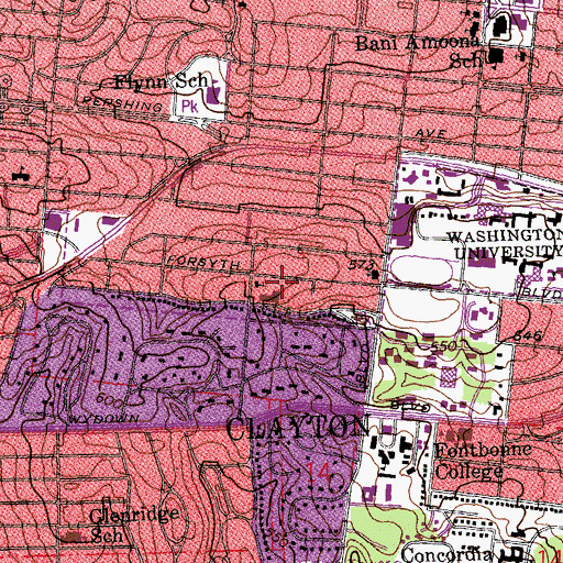 Topographic Map of Our Lady of Lourdes Church, MO