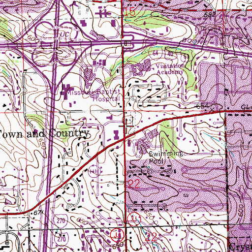 Topographic Map of Parkway United Church of Christ, MO