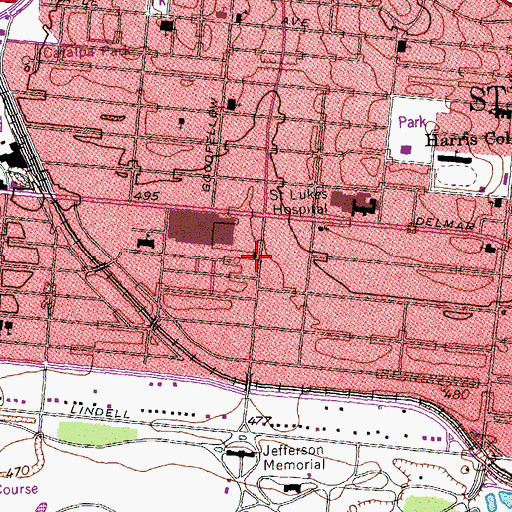 Topographic Map of Pattison Baptist Church, MO