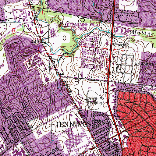 Topographic Map of Peoples Community Christian Church, MO