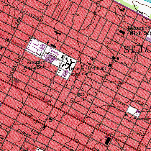 Topographic Map of Pleasant Grove Baptist Church, MO