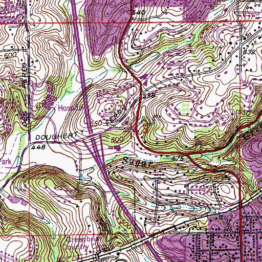 Topographic Map of Praise Fellowship Assembly of God Church, MO