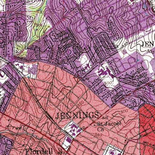 Topographic Map of Praise Tabernacle, MO