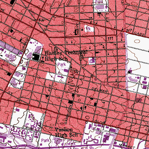 Topographic Map of Progressive Missionary Baptist Church, MO