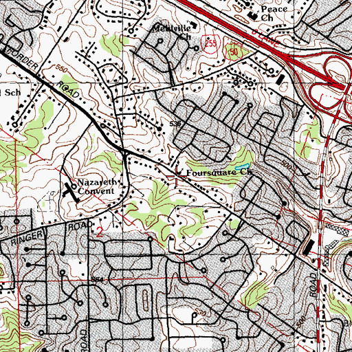 Topographic Map of Real Life Church, MO