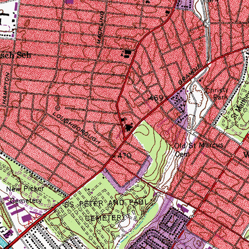 Topographic Map of Redeemer Evangelical United Church of Christ, MO
