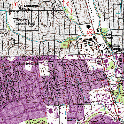 Topographic Map of Restoration Temple Church of God in Christ, MO