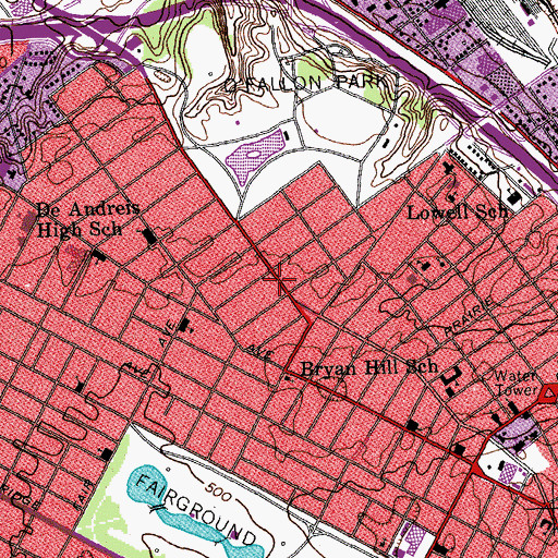 Topographic Map of Resurrection Lutheran Church, MO